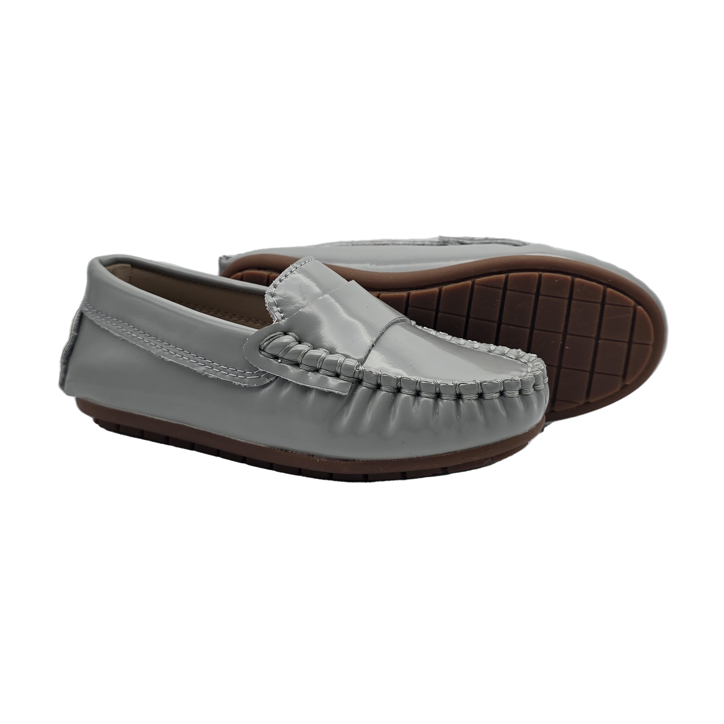 413 - Grey Oiled Leather Loafer