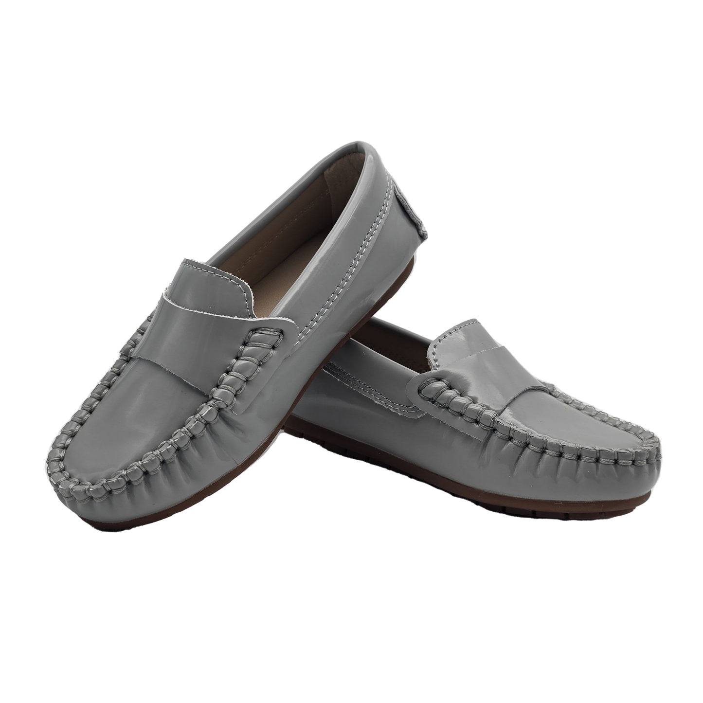 413 - Grey Oiled Leather Loafer