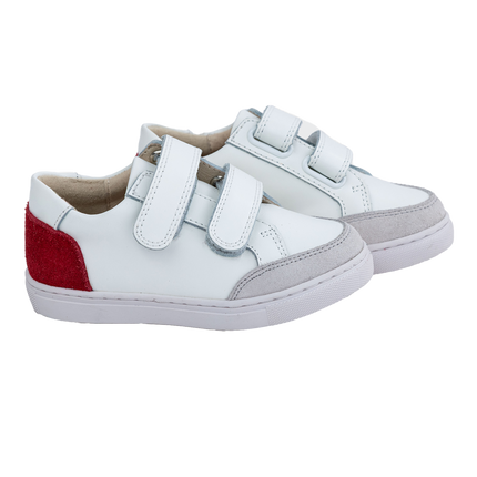 S501 - White Leather Velcro Sneaker