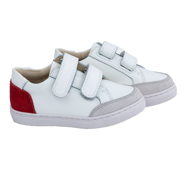 S501 - White Leather Velcro Sneaker