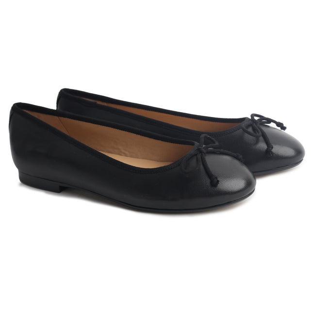 502 - Black Nubuk Ballet Flats