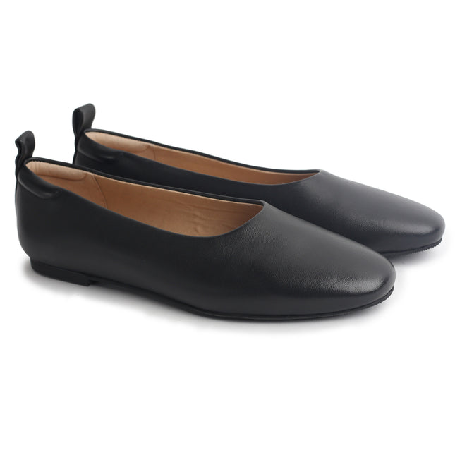 505 - Black Leather Flats