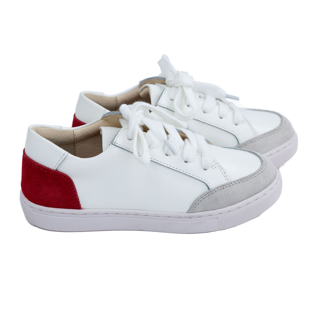 S506 - White Leather Lace Sneaker