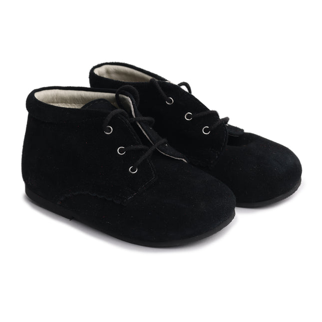 W506 - black Suede Laced Toddler Shoe