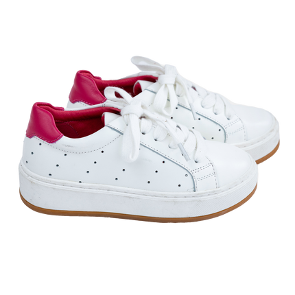 S507 - White Leather Lace Sneaker