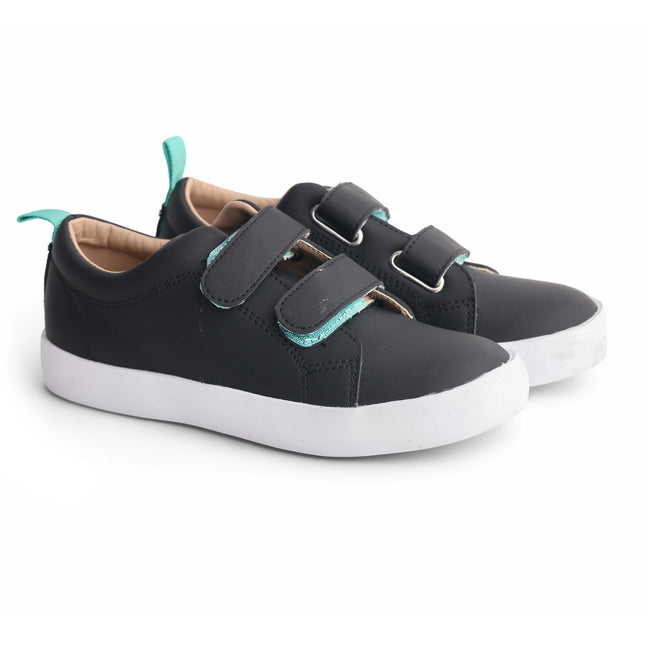 602 - Teel Green Leather Double-Strap Sneaker