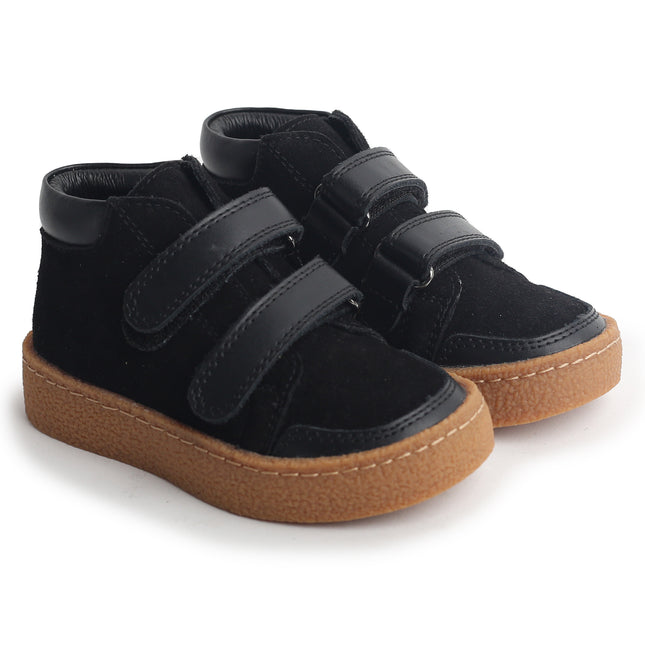 603 - Black Suede/Leather Velcro Shoe