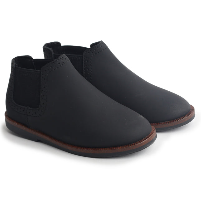 604 - Black Nubuk Bootie