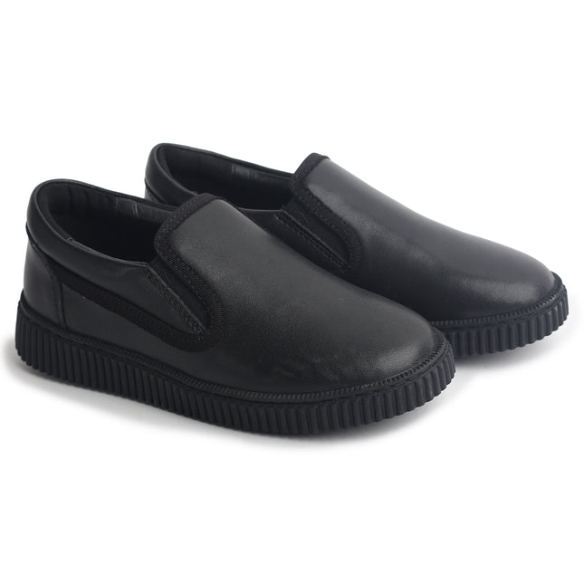 607 - Black Leather Slip On