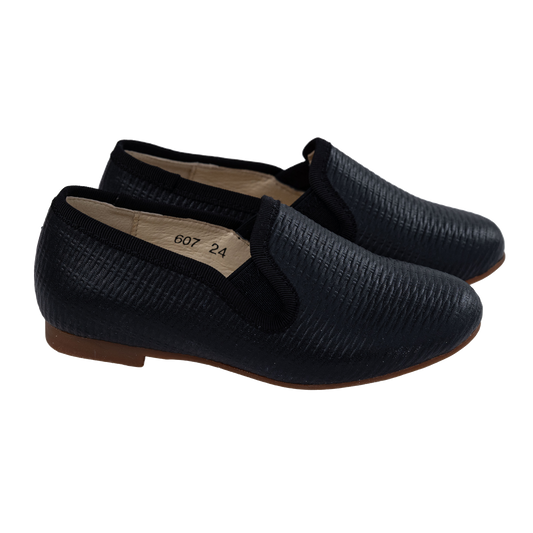 607 - Black Leather Loafer