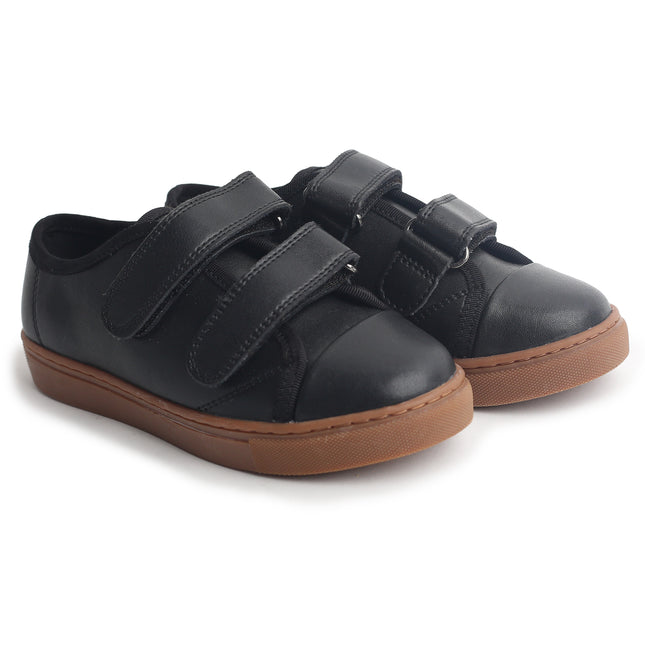 611 - Black Nubuk Velcro Shoe