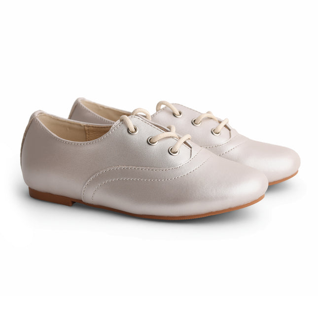 702 - Gold Leather Laced Shoe