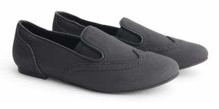 706 - Black Nubuck Wingtip Loafer