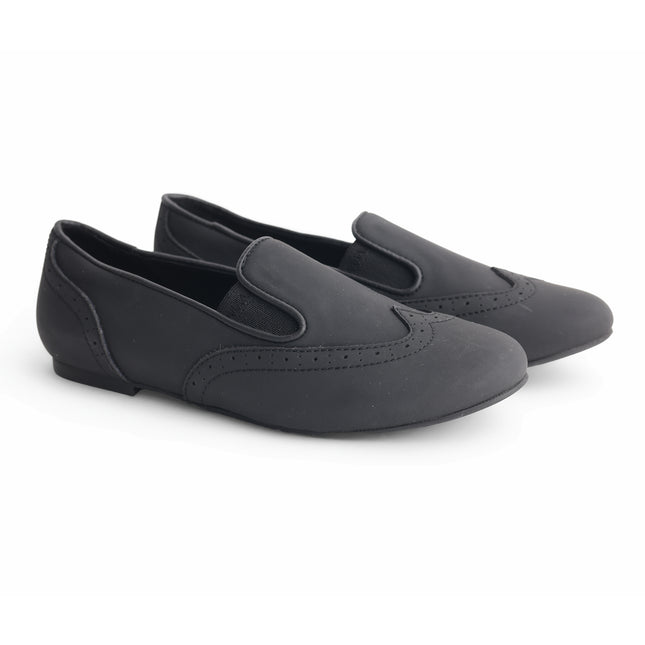 706 - Black Nubuck Wingtip Loafer