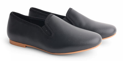 713 - Black Leather Loafer