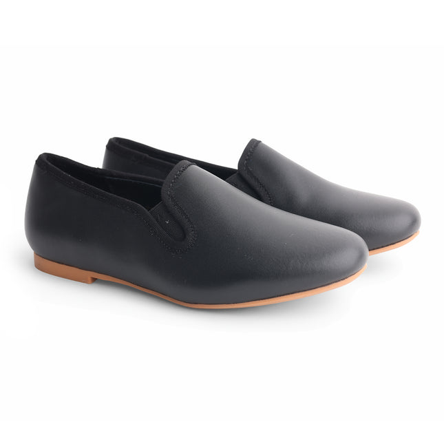 713 - Black Leather Loafer