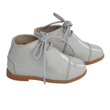 S806- White/Grey Patent Lace Shoe