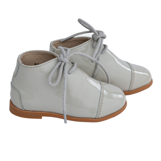 S806- White/Grey Patent Lace Shoe