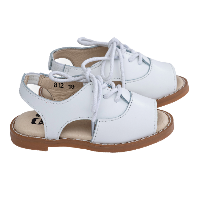 S812- White Leather Sandals