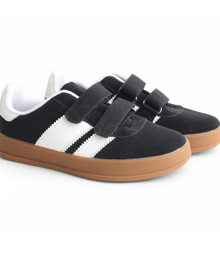 906 - Black Suede Double-Strap Sneaker