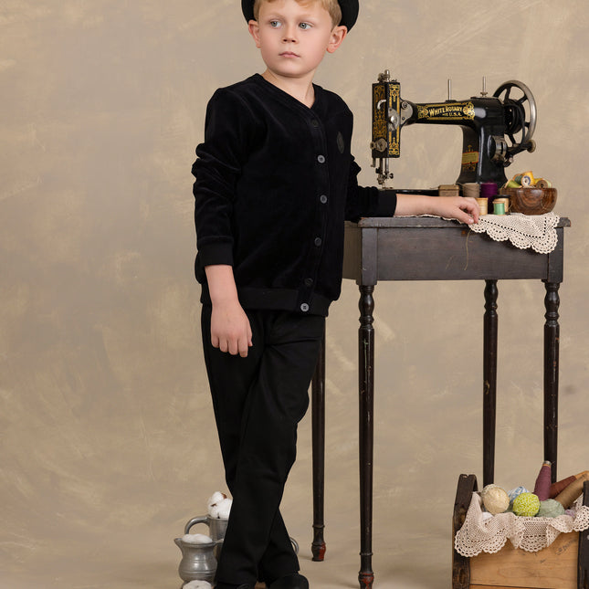 F20- Boys Velour Cardigan Set