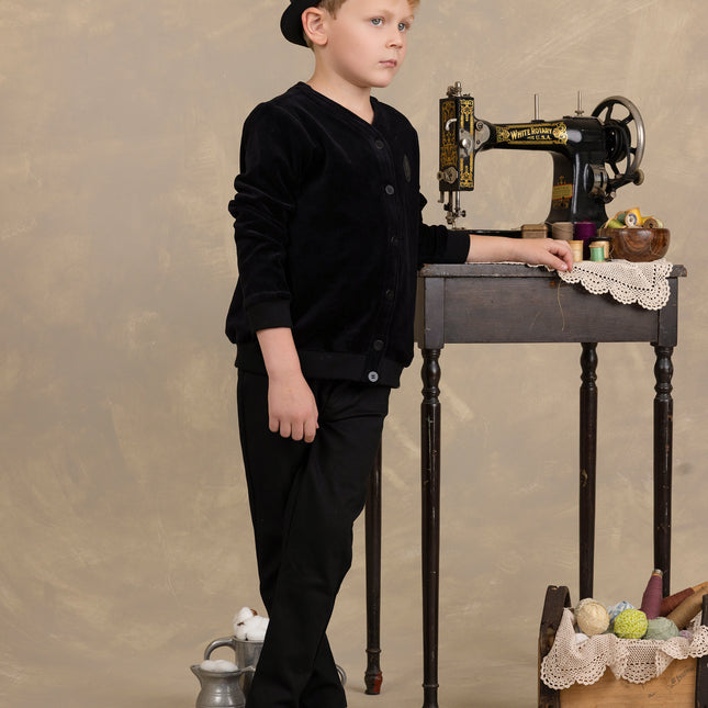 F20- Boys Velour Cardigan Set