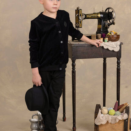 F20- Boys Velour Cardigan Set