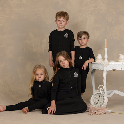 B23- Boys Black Buttoned Down Cardigan