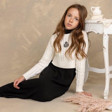 B20- Black Mock Neck Maxi Jumper