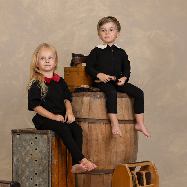 A23- Rust Cord Collar Girls' Romper