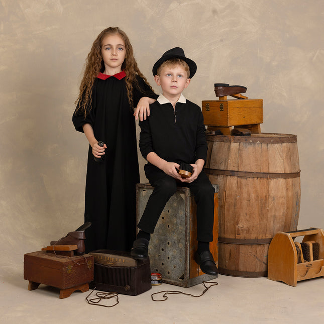 A21- Off White Cord Collar Boys Set