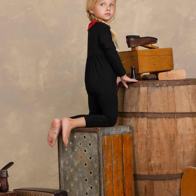 A23- Rust Cord Collar Girls' Romper