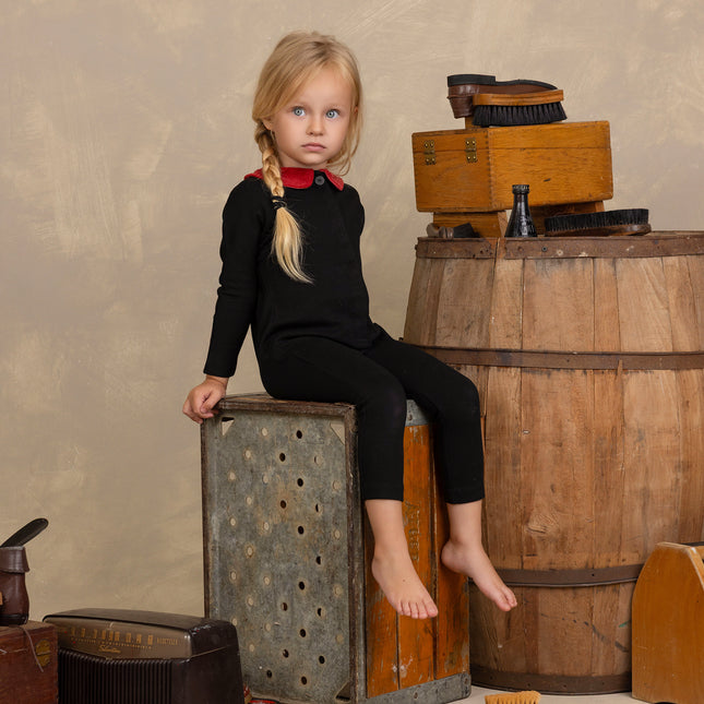 A23- Rust Cord Collar Girls' Romper