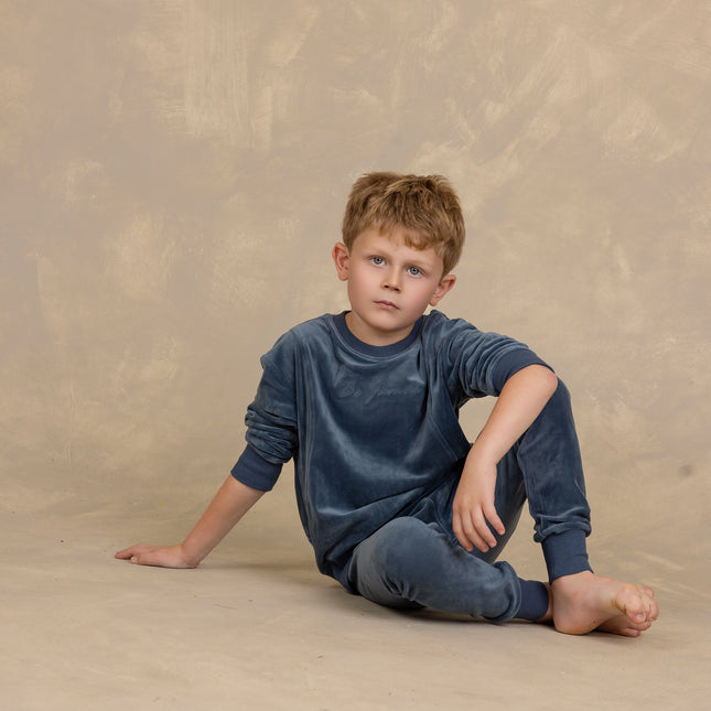 P11- Boys' Sky Blue Velour Pajamas