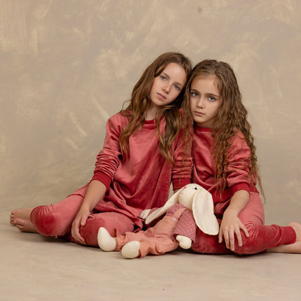 P10- Girls' Fuchsia Velour Pajamas