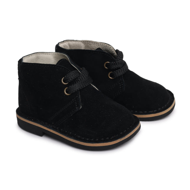 WBB-03 Black Velvet laced Toddler Shoe