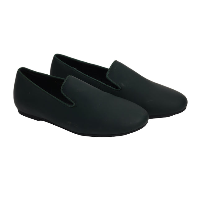 WTS-82 - Boys Deep Green Nubuck Step-In Shoes - Slip-On Loafers for Toddlers & Kids