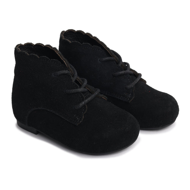 WBB-01 Black Suede Laced Toddler Shoe